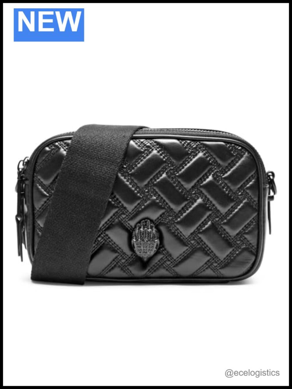Leather Camera Crossbody Bag Dual Compartments Top Zip
